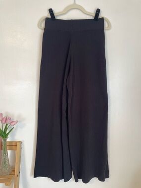 By Together black ribbed lounge pants wide leg size medium